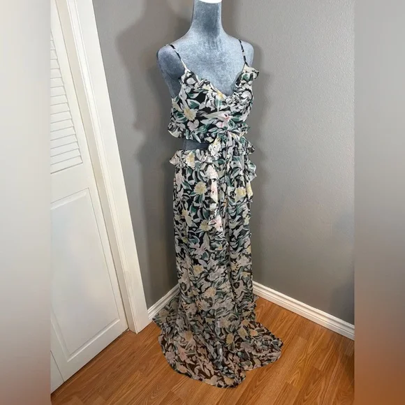 ASTR The Label Palace Floral Cutout Maxi Dress Size L - Picture 6 of 16
